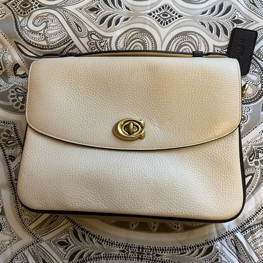 Coach ivory leather bag